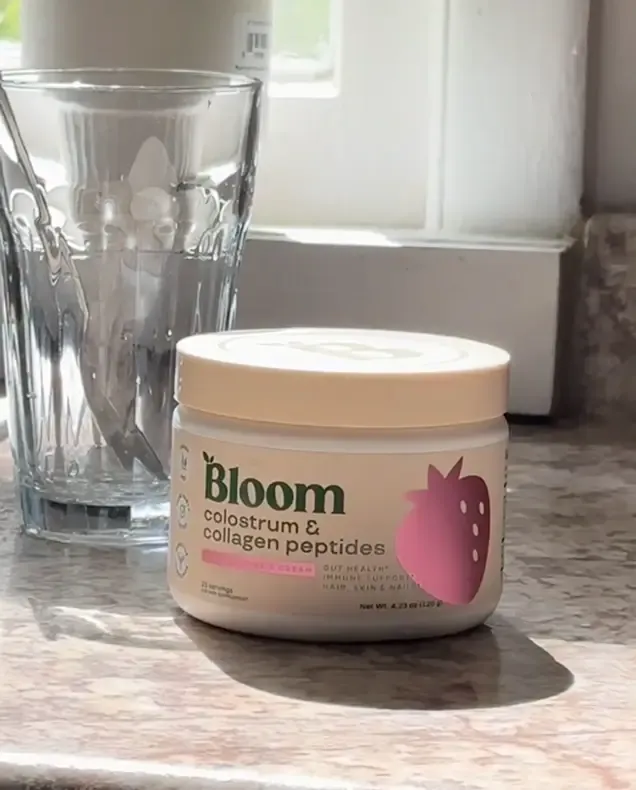 Bloom Nutrition products arranged on a counter