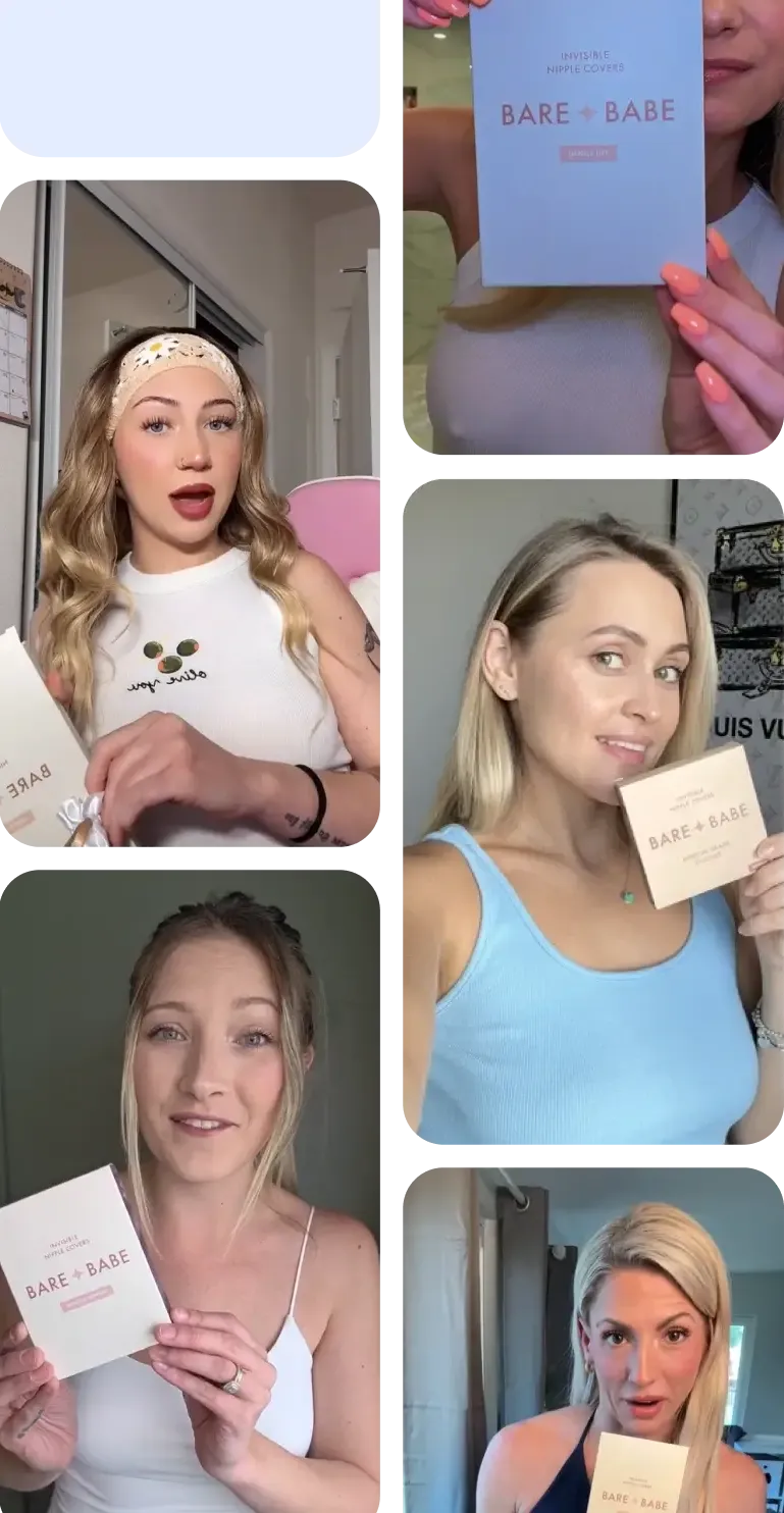 Creators showing Bare Babe products in JoinBrands campaign content