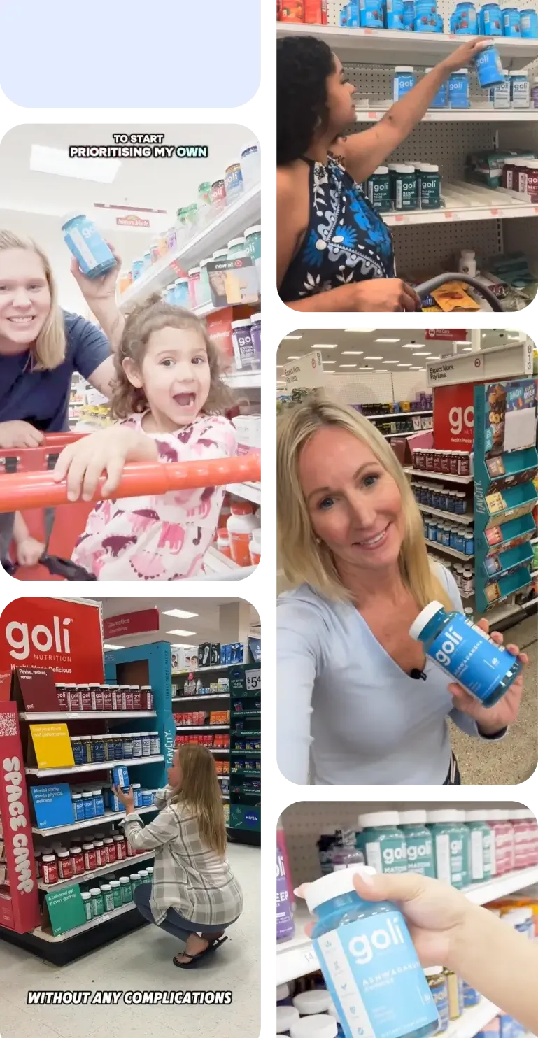 Creators showing Goli Nutrition products in JoinBrands campaign content